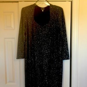 Black sparkling full length evening dress